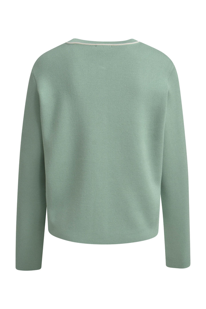 CARDIGAN W ROUNDNECK, PLACKET AT CF, SAGE 728 Bild 2