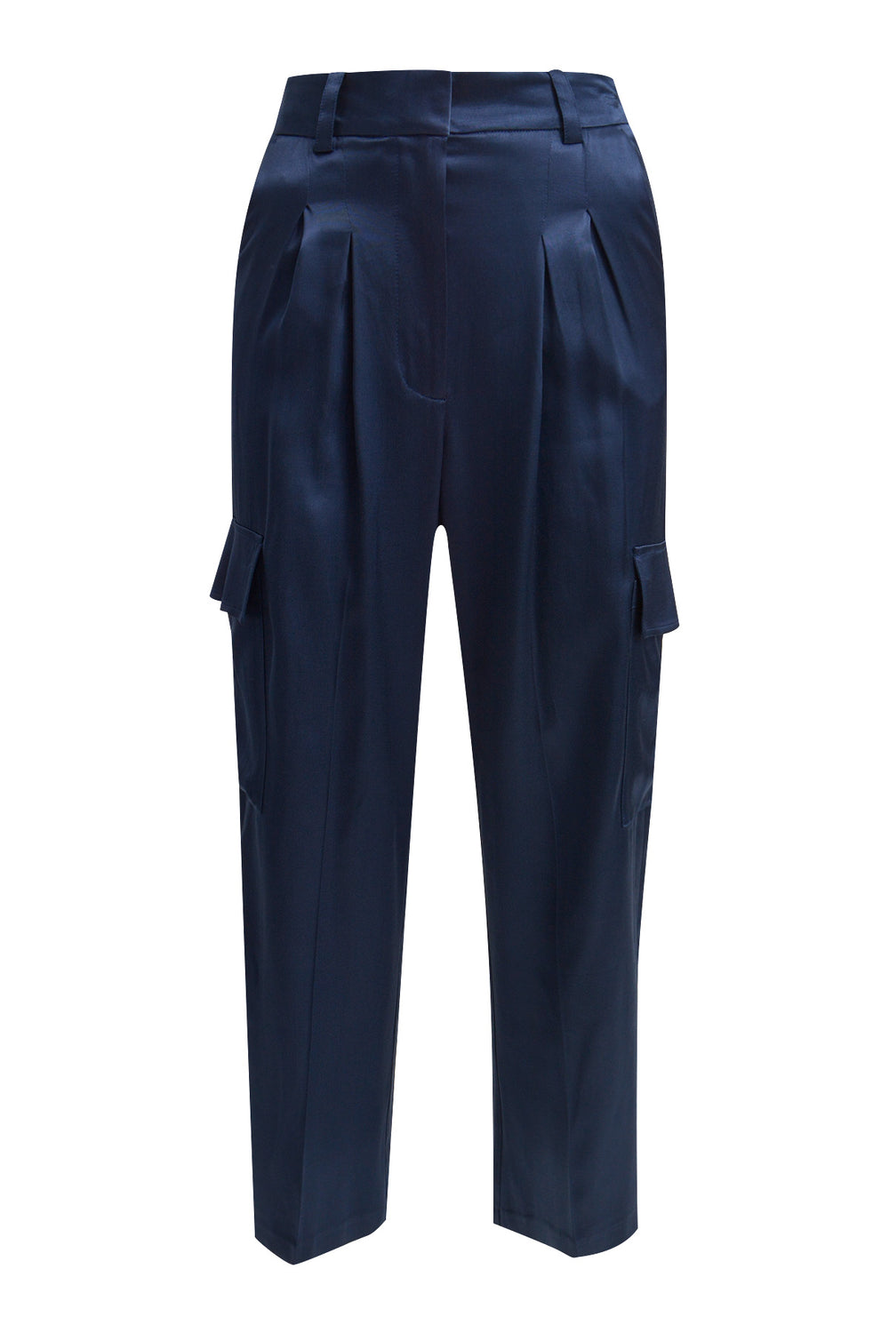 CARGO PANTS W HOOK AND EYE, PLEATS, NAVY 605 Bild 2