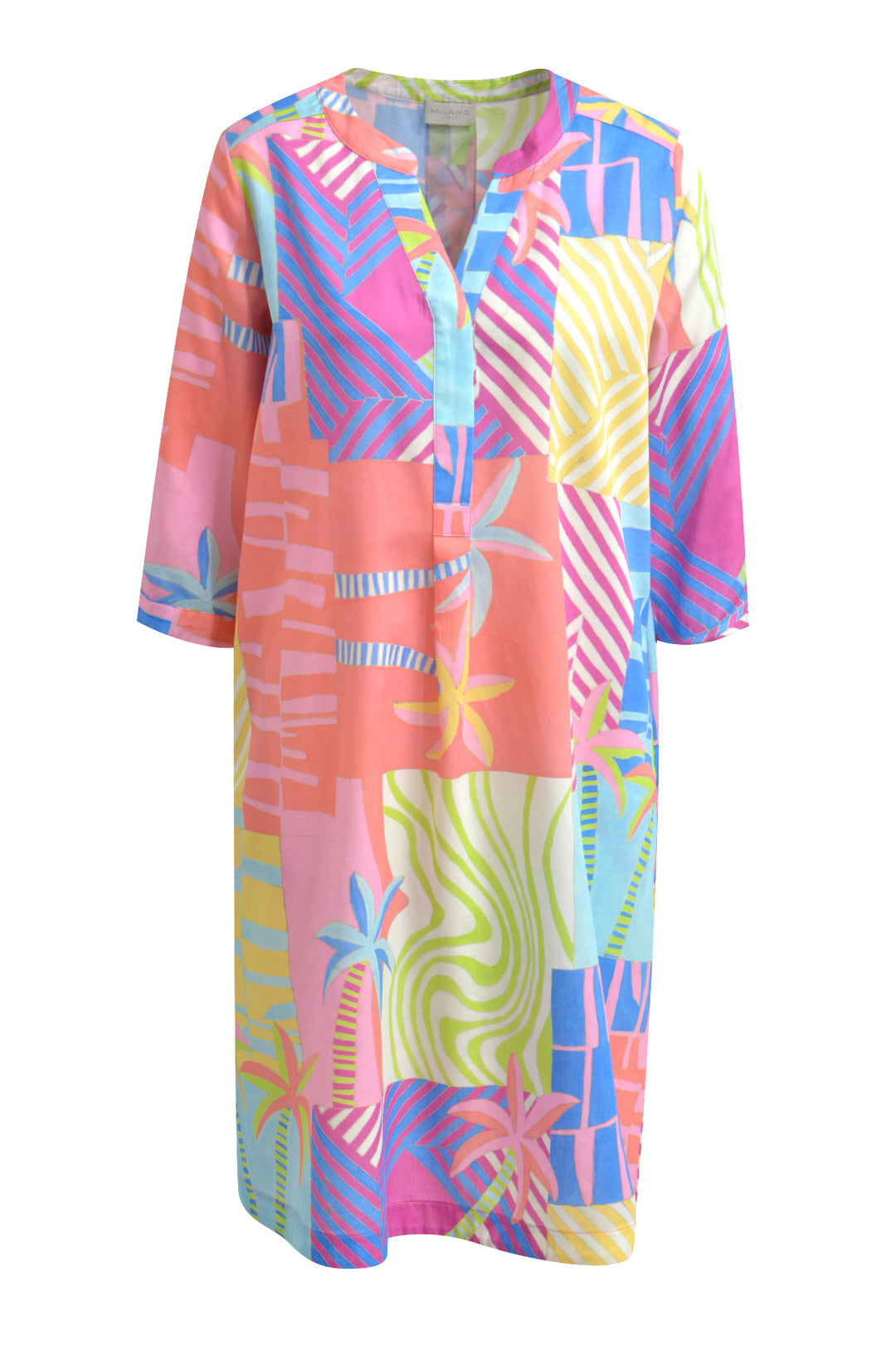 DRESS W ROUNDNECK AE SHORT PLACKET,, COLORFUL PRINT 1199 Bild 1