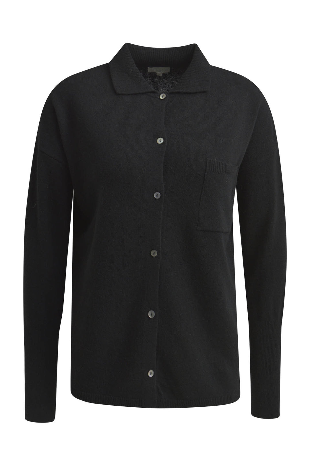 KNITTED SHIRT W COLLAR AE PLACKET,, BLACK 099 Bild 1
