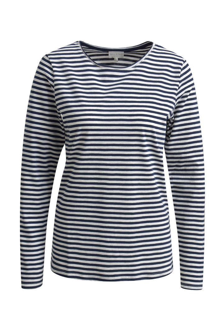 LONGSLEEVE W ROUNDNECK, NAVY PRINT 1605 Bild 2