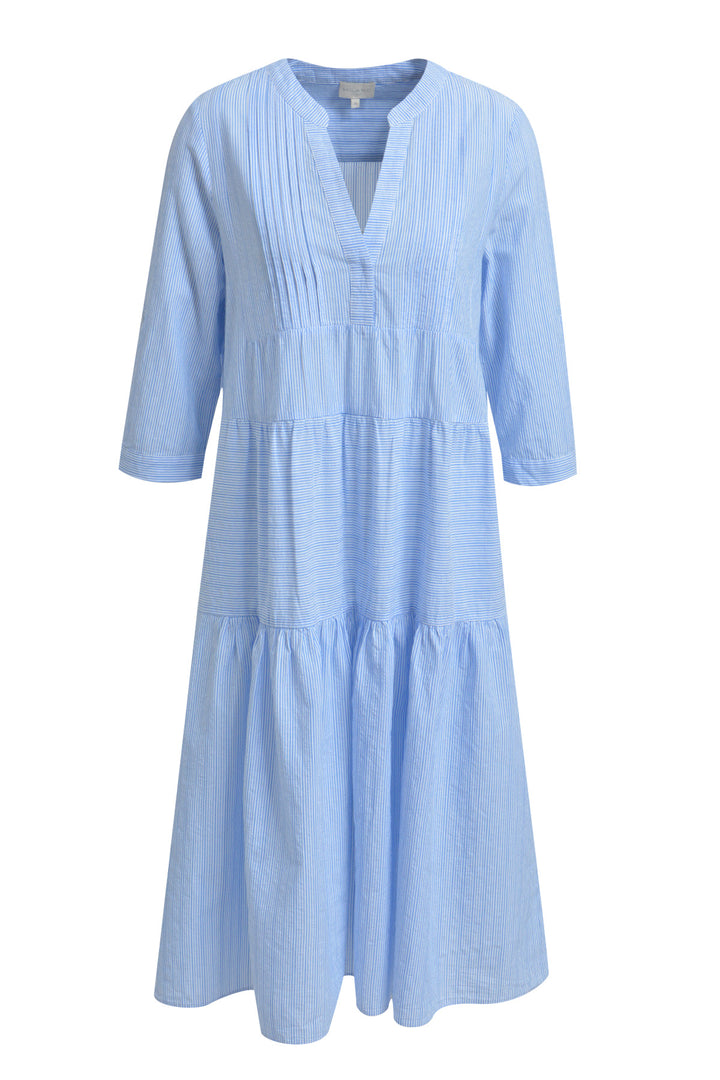 MIDDIDRESS W VOLANTS 3/4 SLEEVE, AZUR PRINT 1622 Bild 1