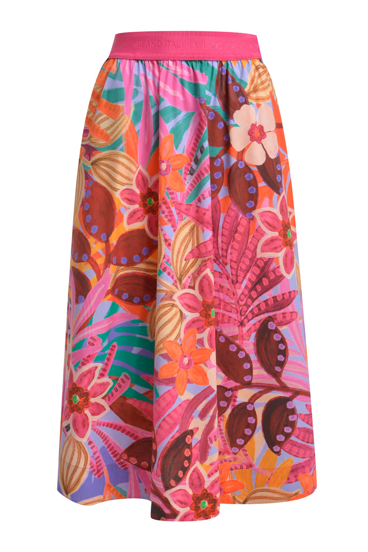 MIDI SKIRT ELASTIC WB, ORANGE PRINT 1300 Bild 1