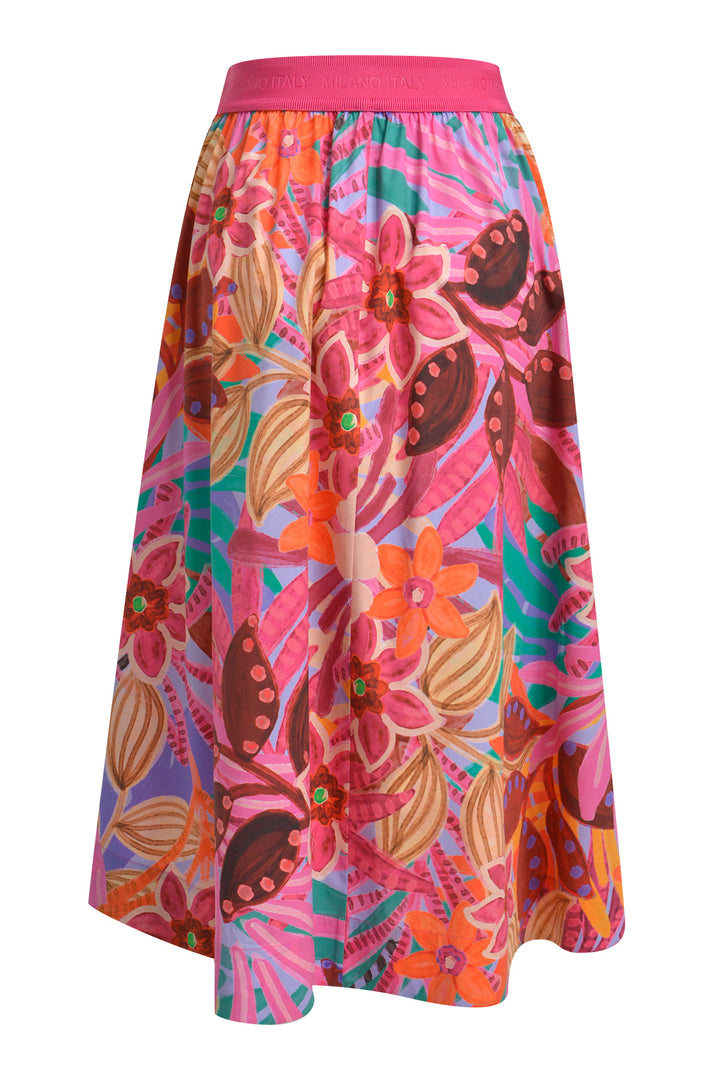MIDI SKIRT ELASTIC WB, ORANGE PRINT 1300 Bild 2