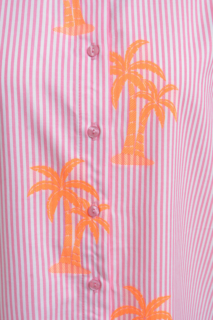 OVERSIZED BLOUSE W NECKPANEL, PLACK, PINK PRINT 1406 Bild 3