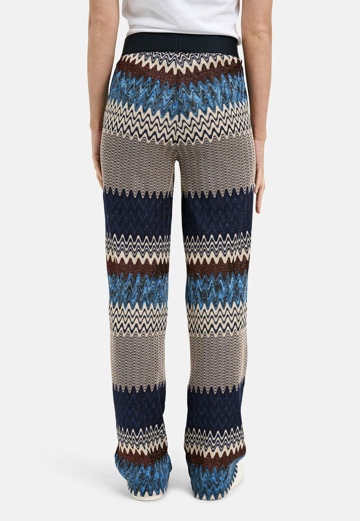 PANTS W ELASTIC WB AND WIDE LEGS, NAVY PRINT 1605 Bild 2