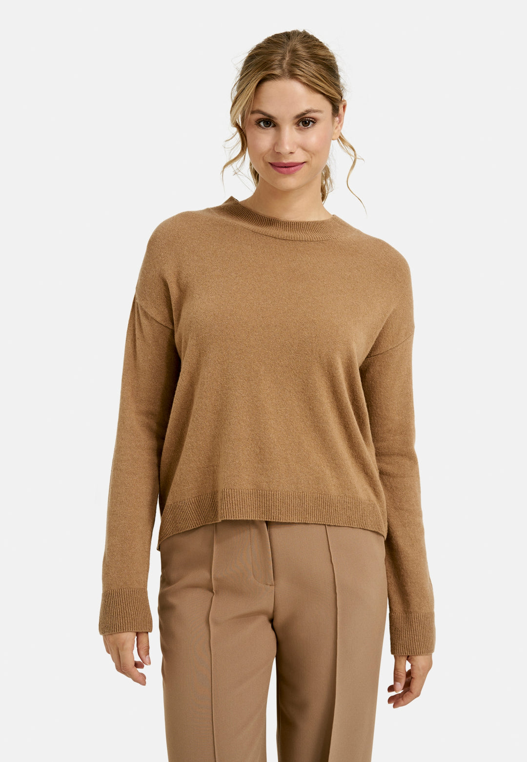PULLOVER W HIGH COLLAR, OVERSIZED S, CAMEL 922 Bild 1
