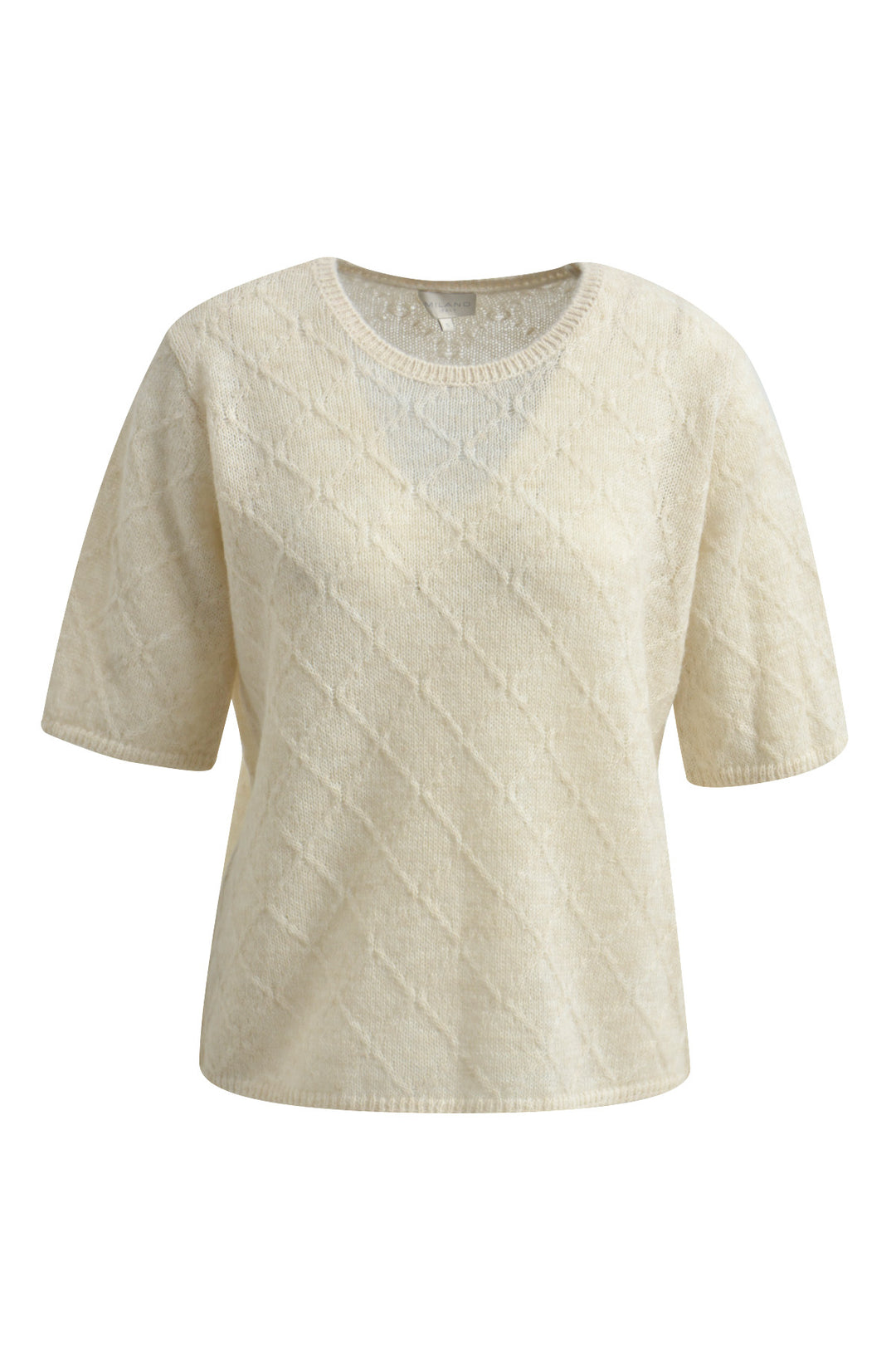 PULLOVER W ROUNDNECK, 1/2 SLEEVES, CREAM 111 Bild 1