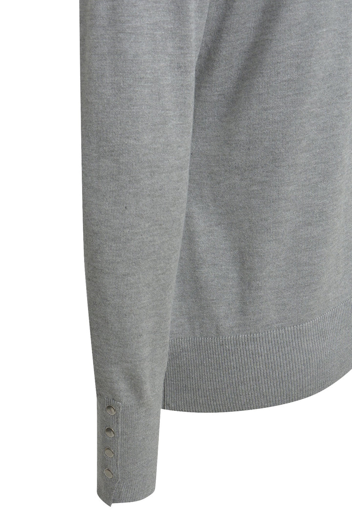 PULLOVER W TURTLE NECK, 1/1 SLEEVES, GREY MELANGE 809 Bild 3