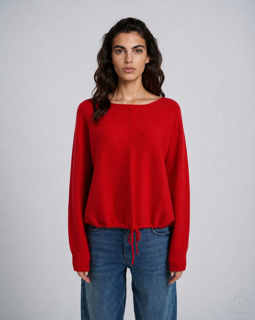 RAGLAN SWEATER WITH TUNNEL AT HEM, CHILI 449 Bild 1