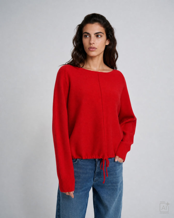 RAGLAN SWEATER WITH TUNNEL AT HEM, CHILI 449 Bild 3