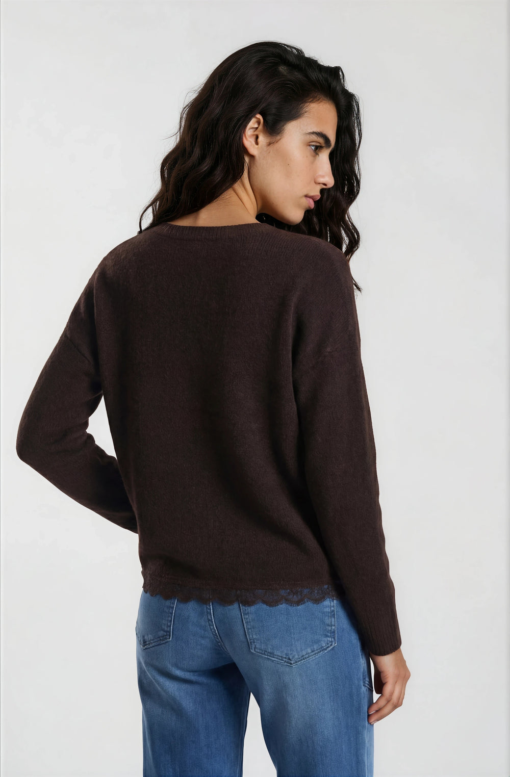ROUND NECK 1/1 SLEEVE AE LACE AT HE, MOCCA 918 Bild 2