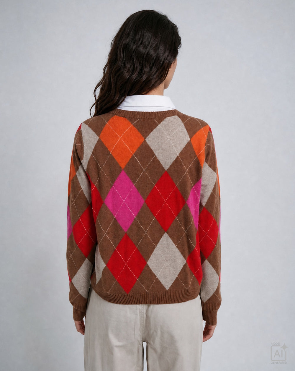 ROUND NECK CARDIGAN 1/1 SLEEVES, CHILI PRINT 1449 Bild 2