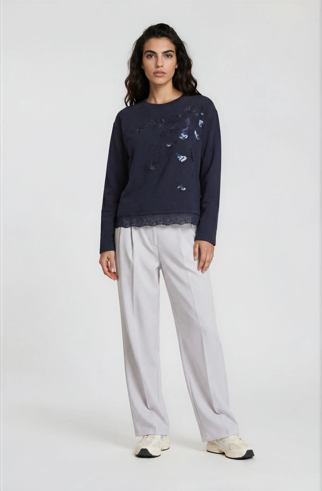 ROUND NECK SWEATSHIRT 1/1 SLEEVE AE, NAVY 605 Bild 1