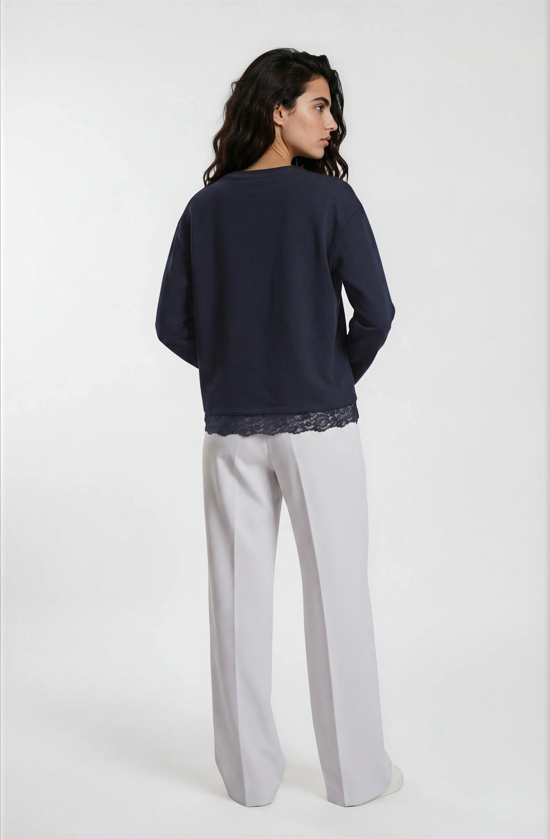 ROUND NECK SWEATSHIRT 1/1 SLEEVE AE, NAVY 605 Bild 2