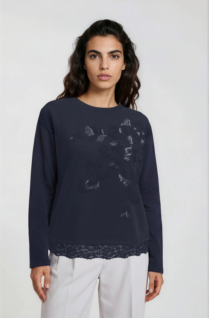 ROUND NECK SWEATSHIRT 1/1 SLEEVE AE, NAVY 605 Bild 3