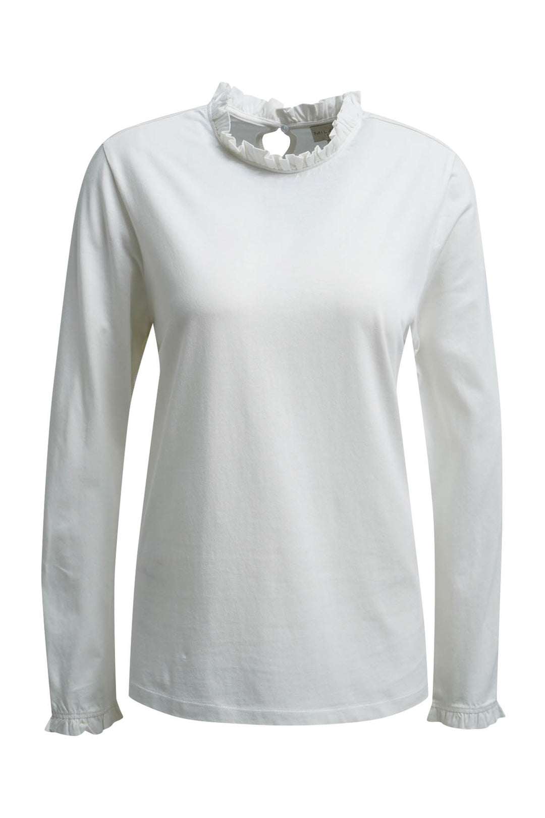 ROUND NECK WITH RUFFLE 1/1 SLEEVE B, OFFWHITE 104 Bild 1