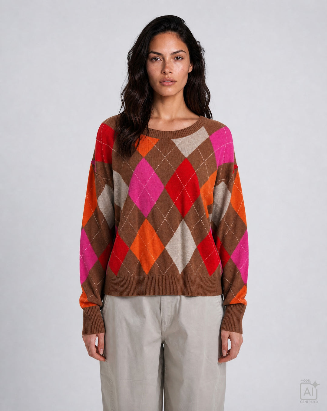 ROUNDNECK PULLOVER WITH OVERSIZED S, CHILI PRINT 1449 Bild 1