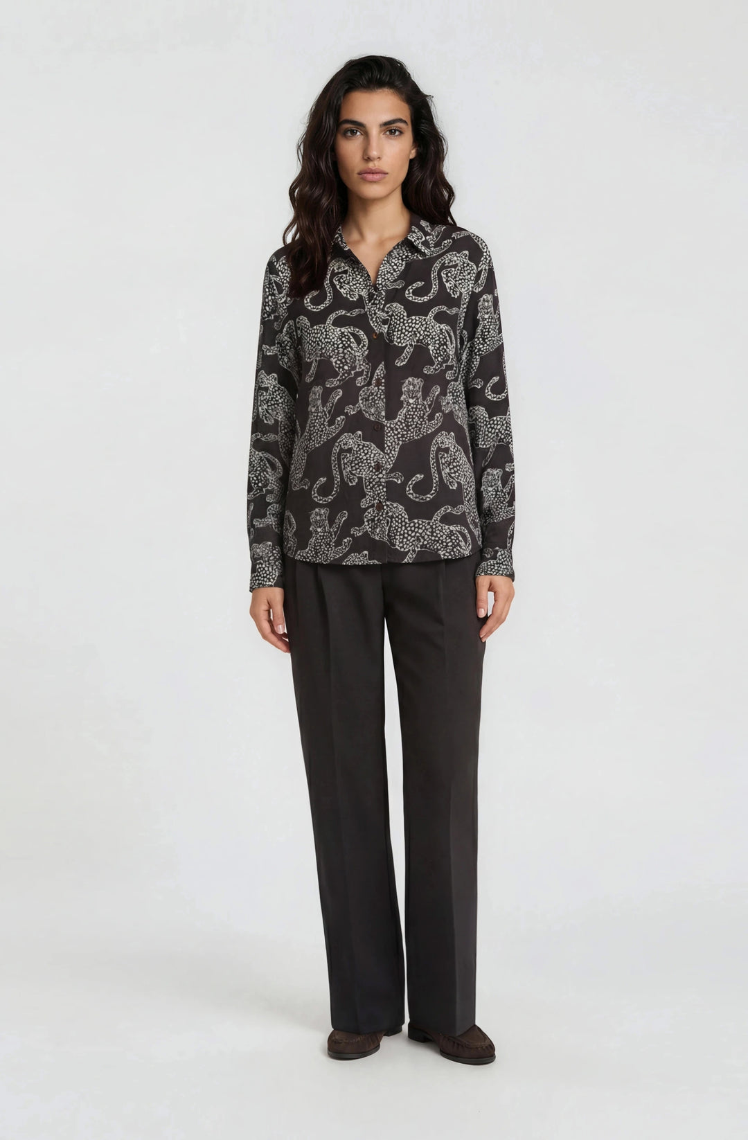 SHIRT BLOUSE 1/1 SLEEVE, MOCCA PRINT 1918 Bild 1