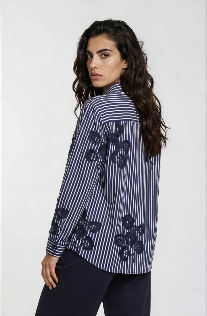 SHIRT BLOUSE 1/1 SLEEVE, NAVY PRINT 1605 Bild 2