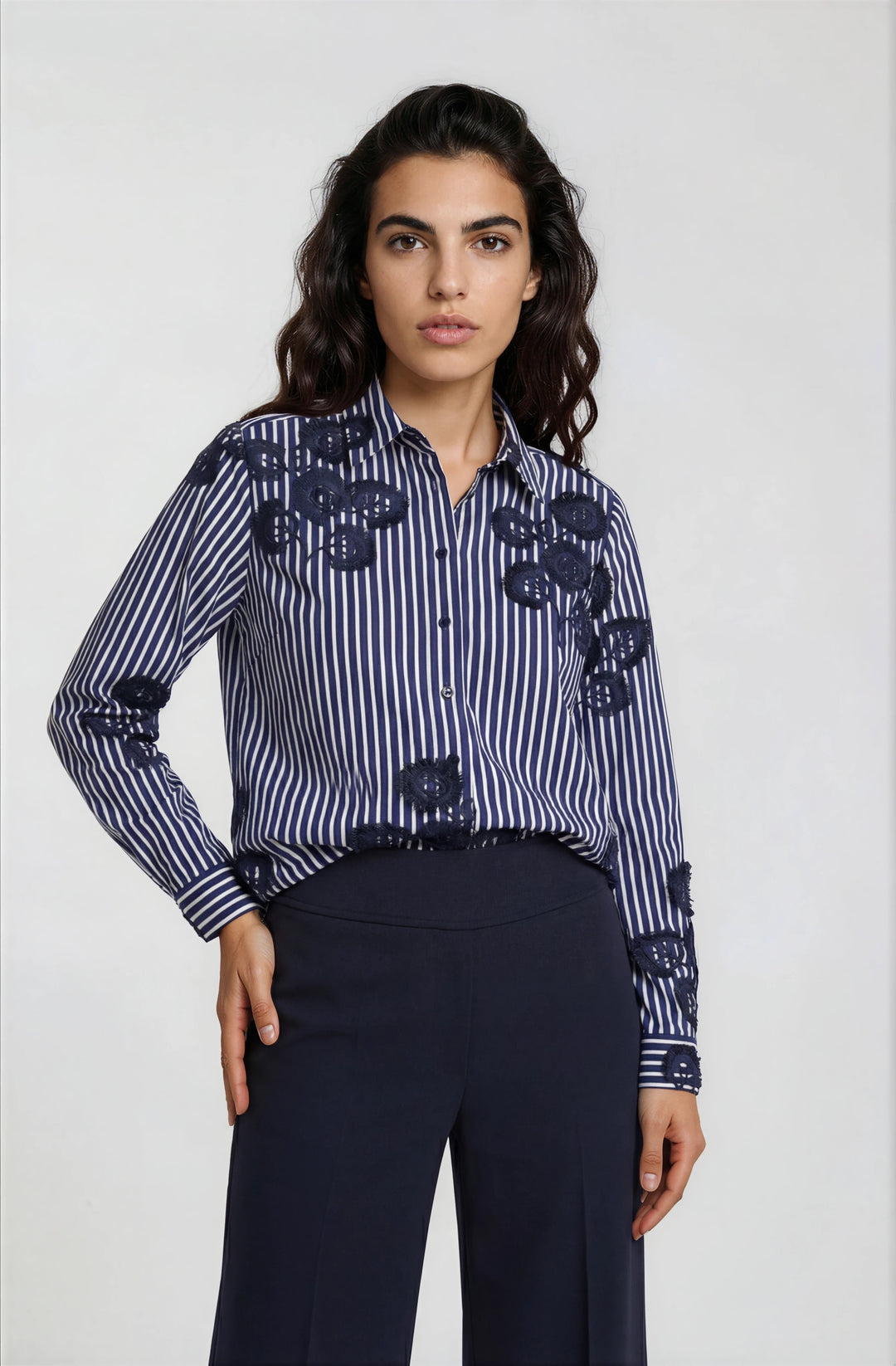 SHIRT BLOUSE 1/1 SLEEVE, NAVY PRINT 1605 Bild 3