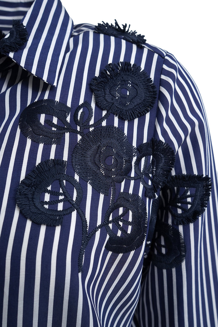 SHIRT BLOUSE 1/1 SLEEVE, NAVY PRINT 1605 Bild 4