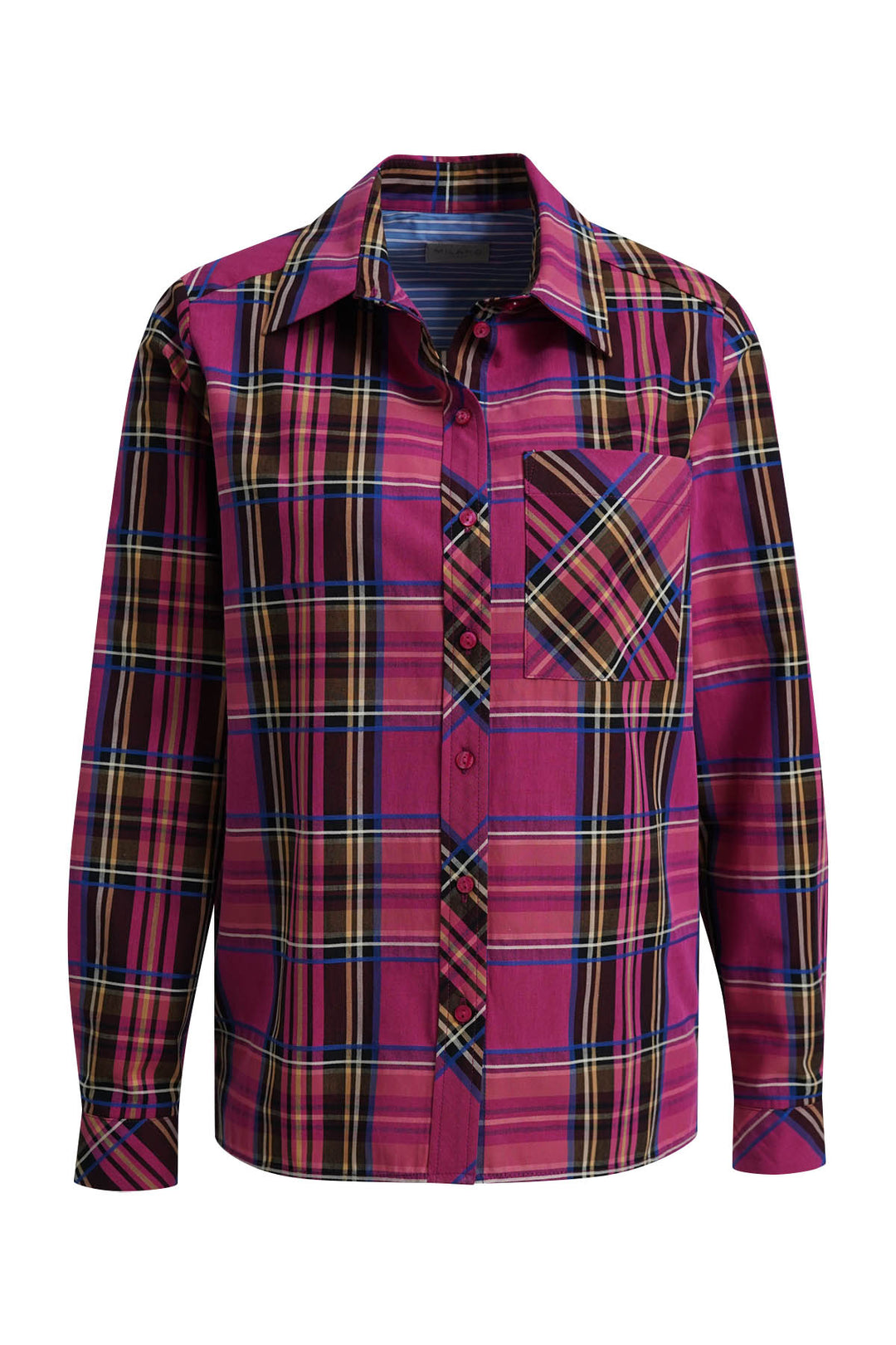 SHIRT BLOUSE 1/1 SLEEVE WITH CHEST, FUCHSIA PRINT 1419 Bild 1