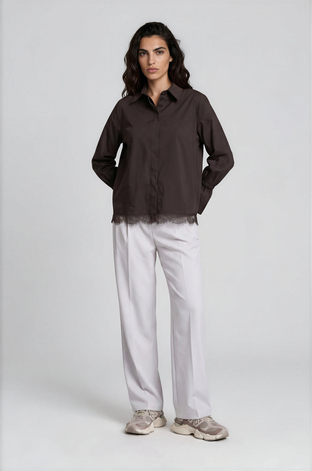 SHIRT BLOUSE W/ ELASTIC GATHERING A, MOCCA 918 Bild 3