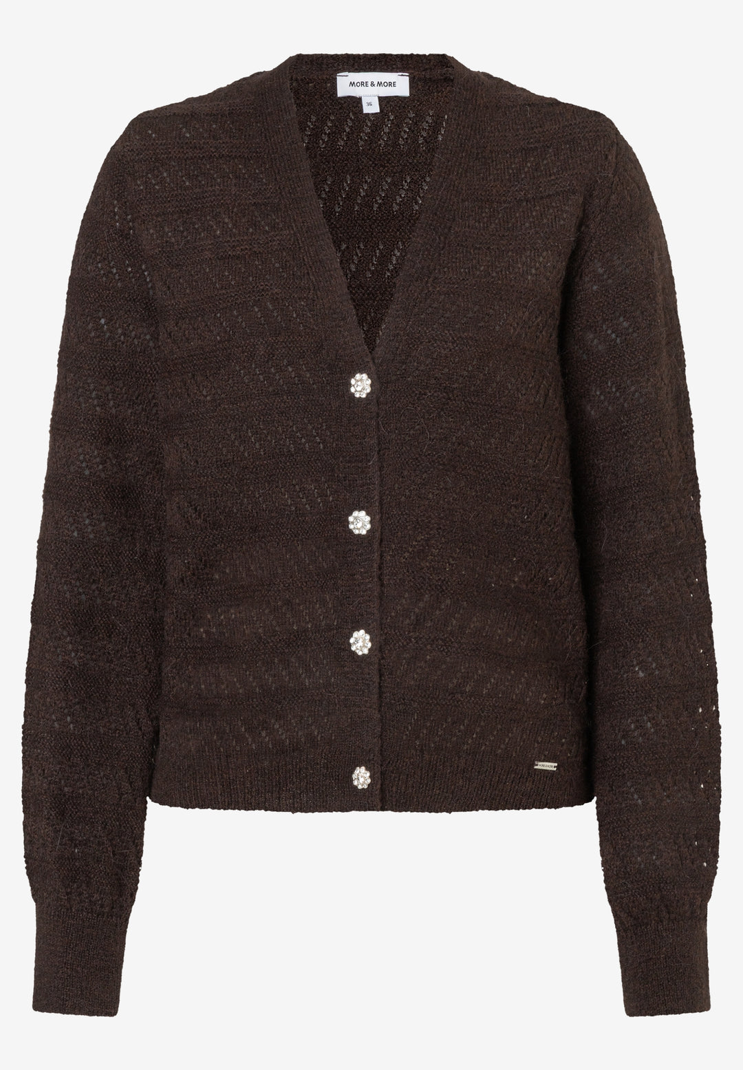 Ajour Cardigan, espresso brown 0279 Bild 1
