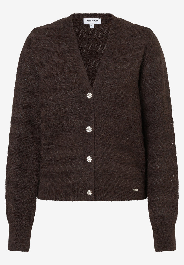 Ajour Cardigan, espresso brown 0279 Bild 1