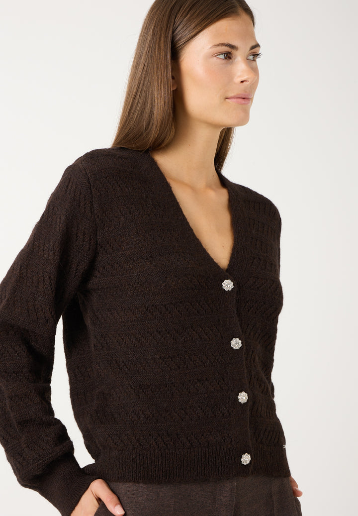 Ajour Cardigan, espresso brown 0279 Bild 3