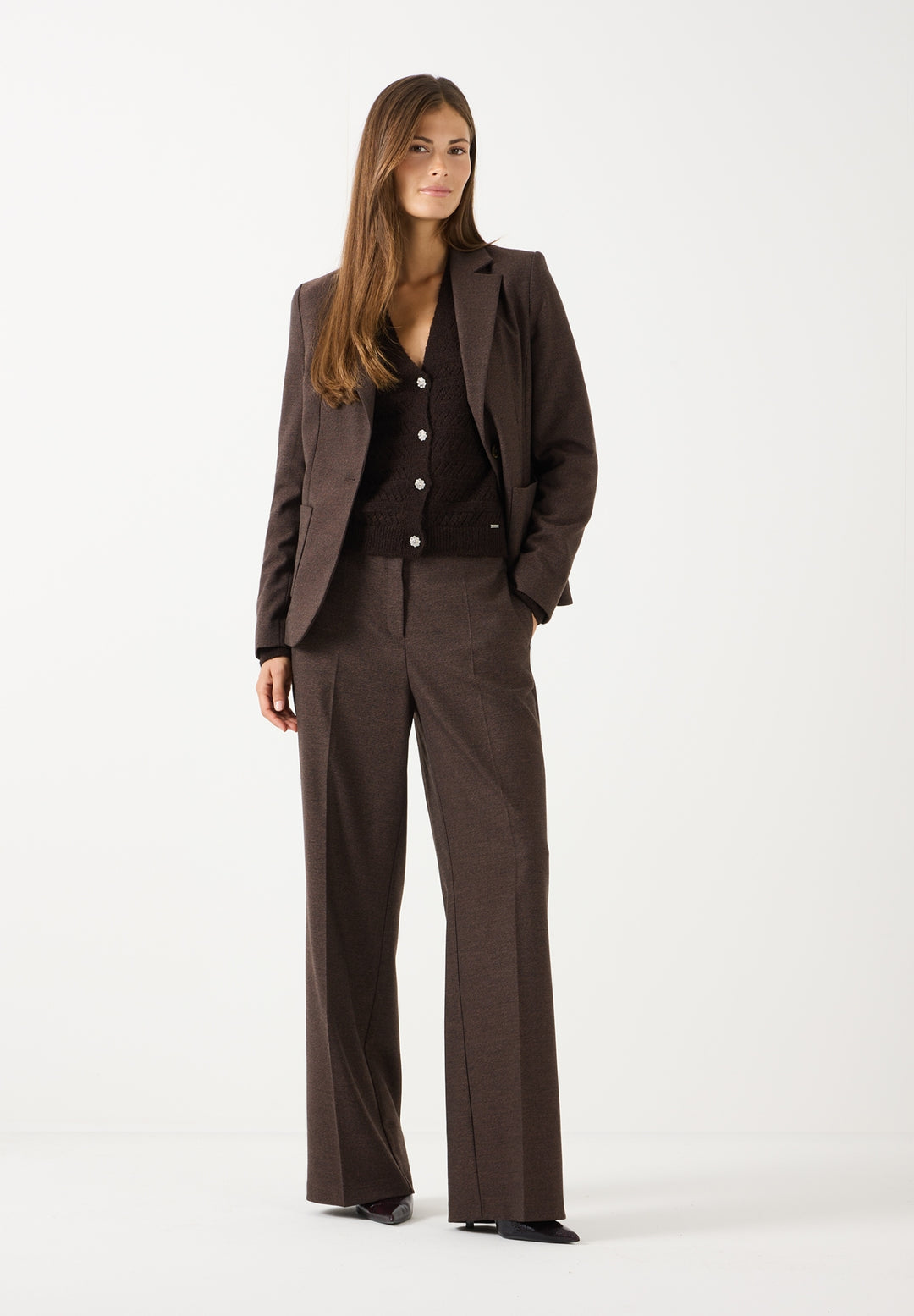 Ajour Cardigan, espresso brown 0279 Bild 4