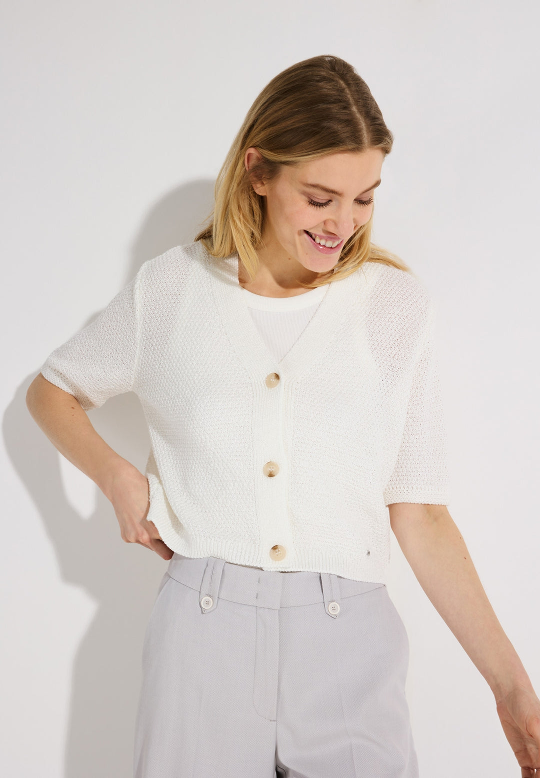 Ajour Cardigan, off white 0041 Bild 3