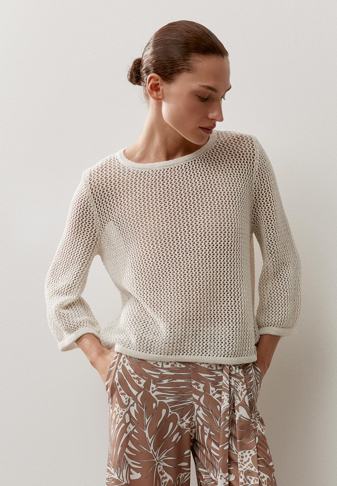 Ajour Pullover with Glitter-Effect, soft vanilla 0052 Bild 3