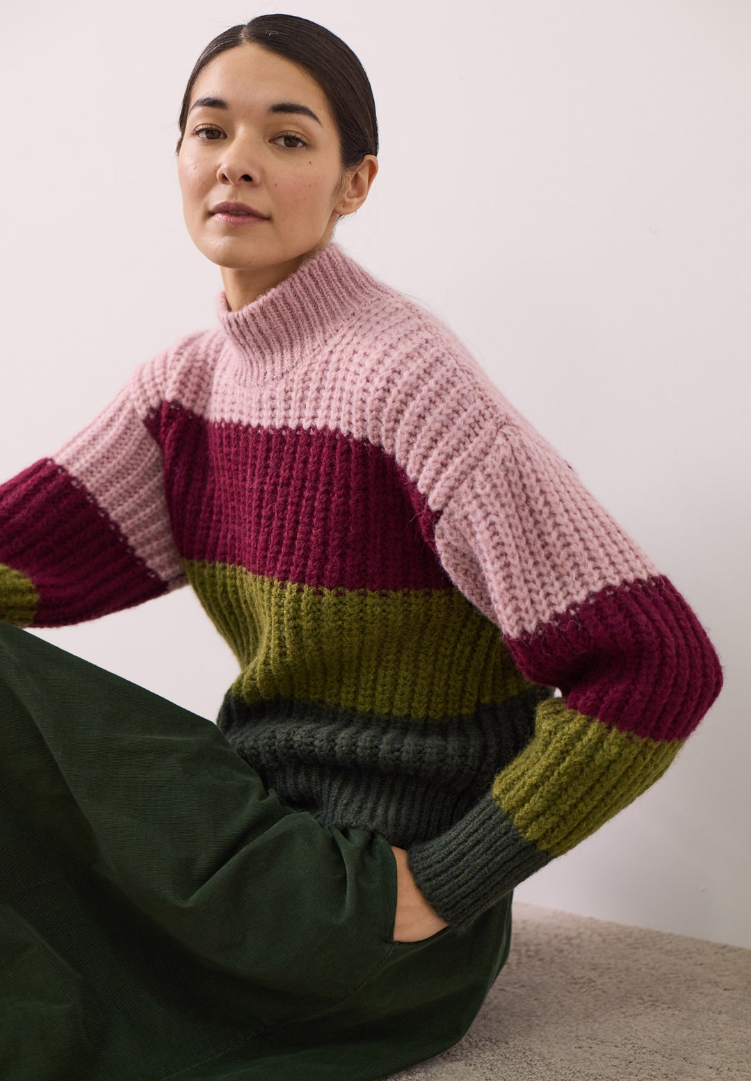 Block Stripe Knit Pullover, block stripe knit pullover 4561 Bild 3