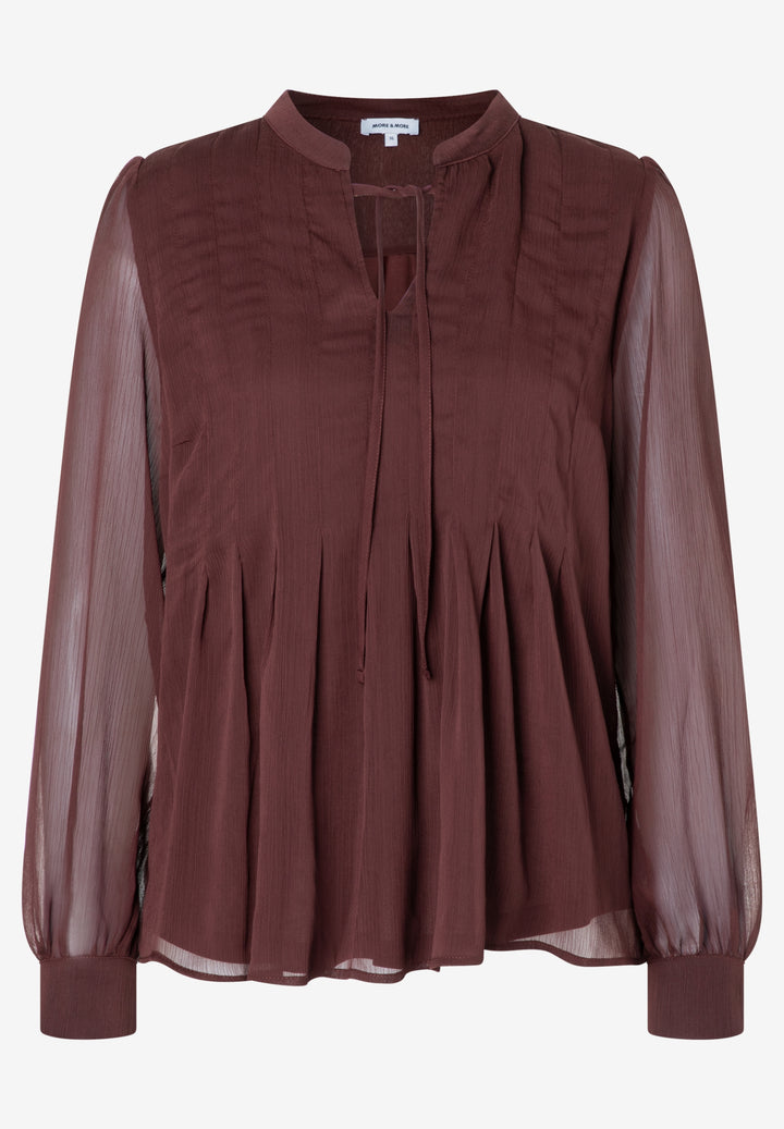 Blouse with Pleats, raisin brown 0284 Bild 1
