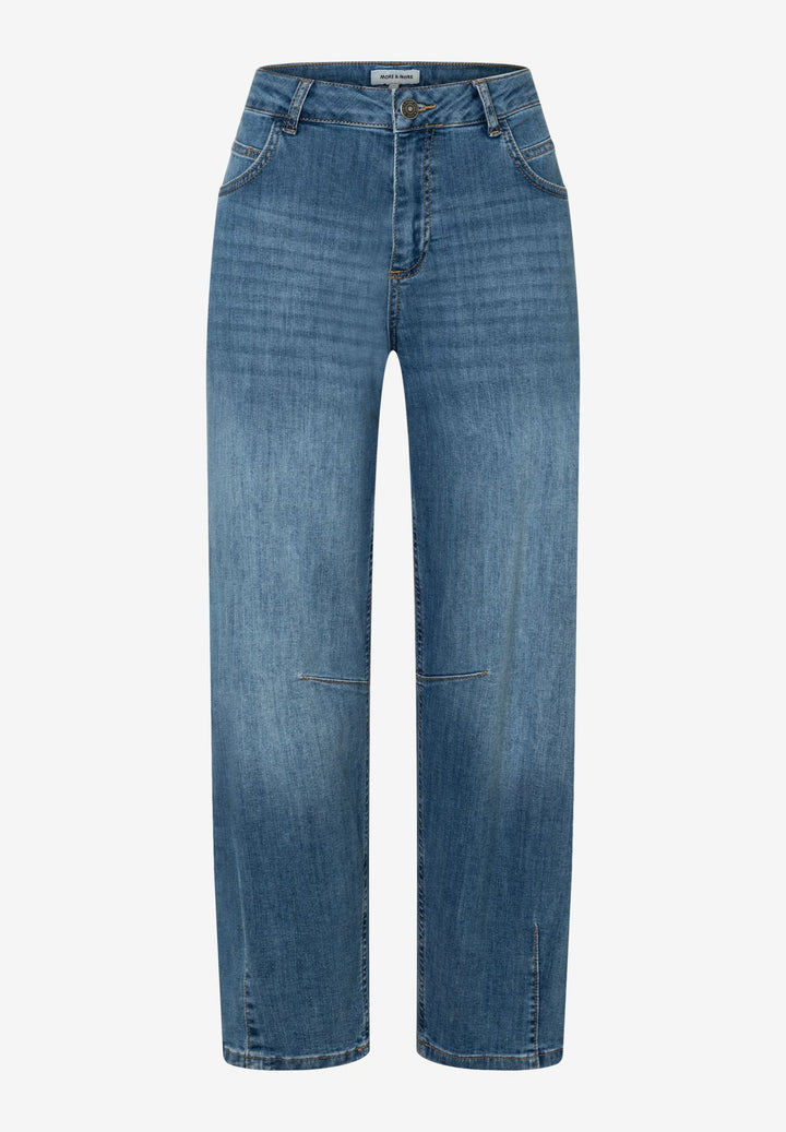 Blue Denim Barrel Leg Jeans, middle blue denim 0962 Bild 1