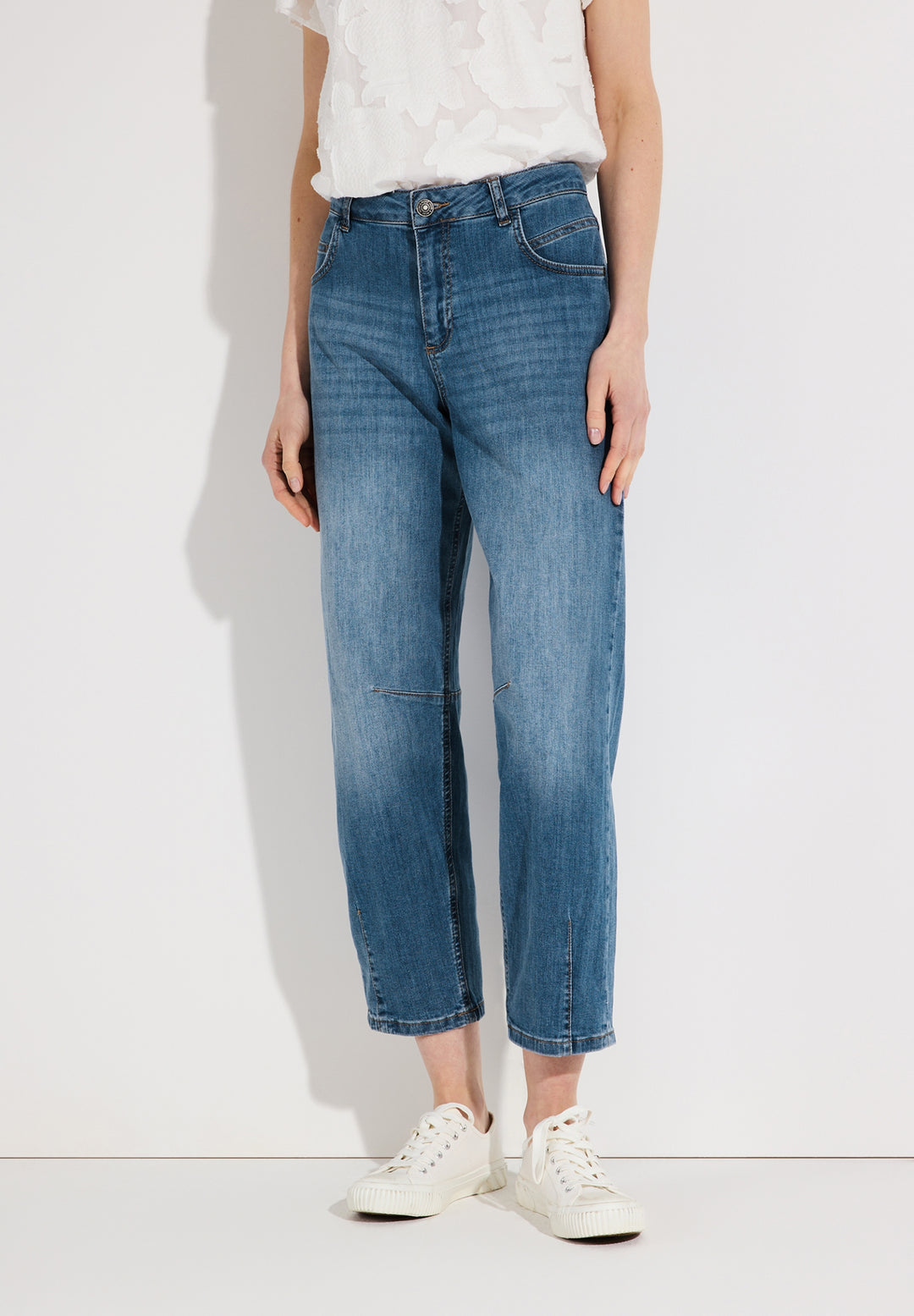 Blue Denim Barrel Leg Jeans, middle blue denim 0962 Bild 3