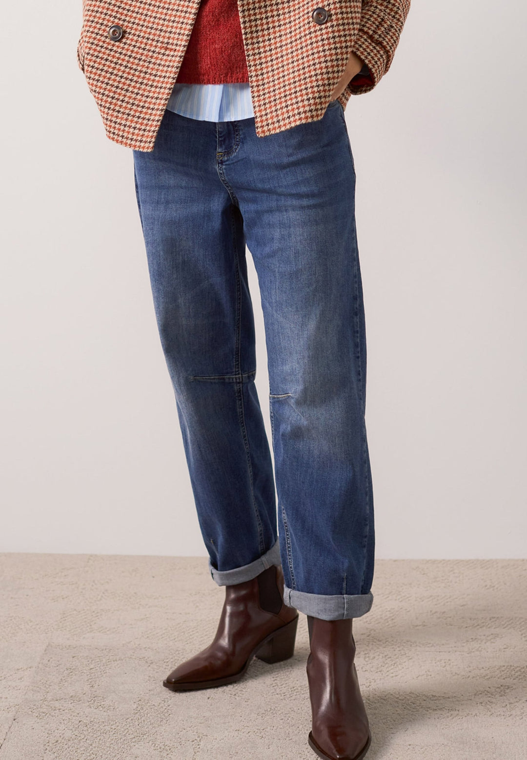Blue Denim Barrel Leg Jeans, middle blue denim 0962 Bild 3