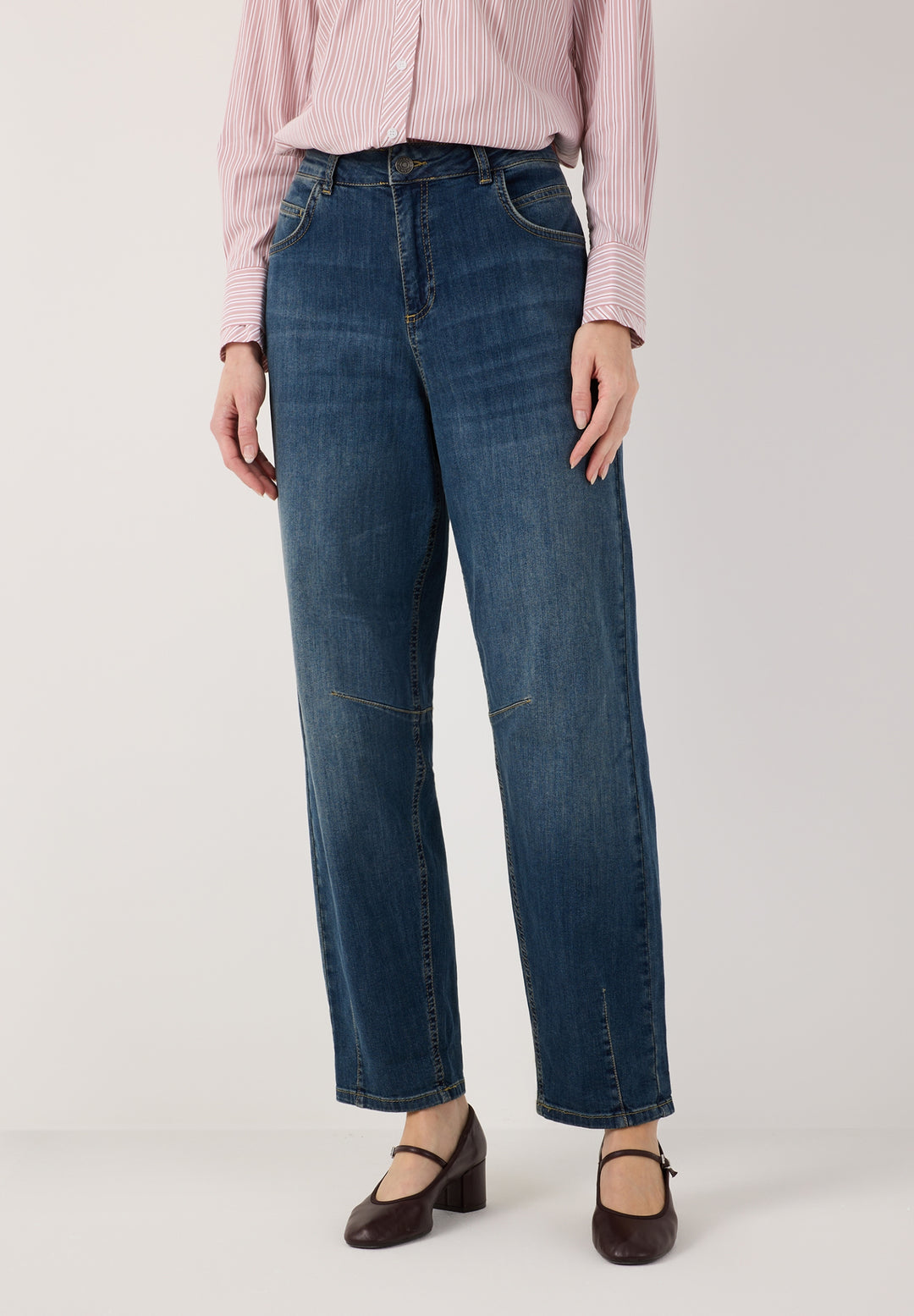 Blue Denim Barrel Leg Jeans, middle blue denim 0962 Bild 3