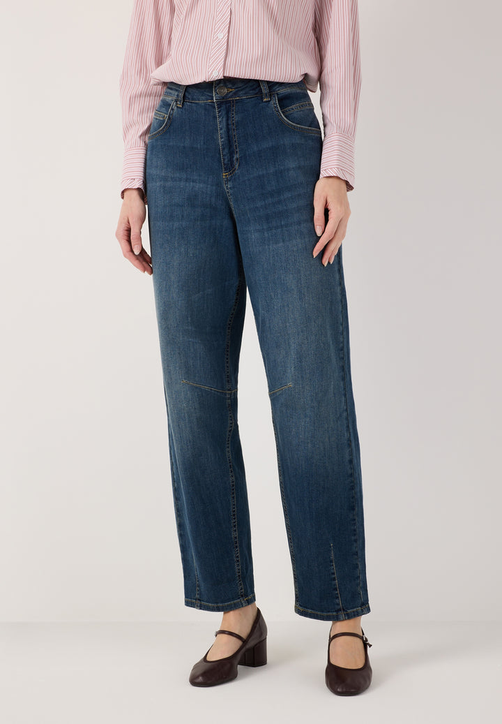 Blue Denim Barrel Leg Jeans, middle blue denim 0962 Bild 3