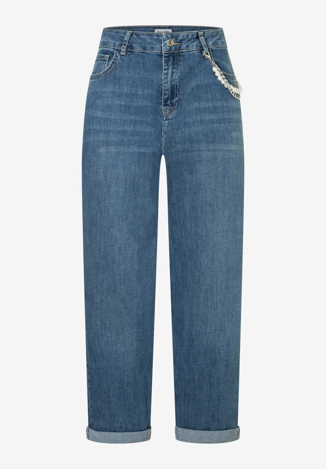Blue Denim Barrel Leg Pants, middle blue denim 0962 Bild 1