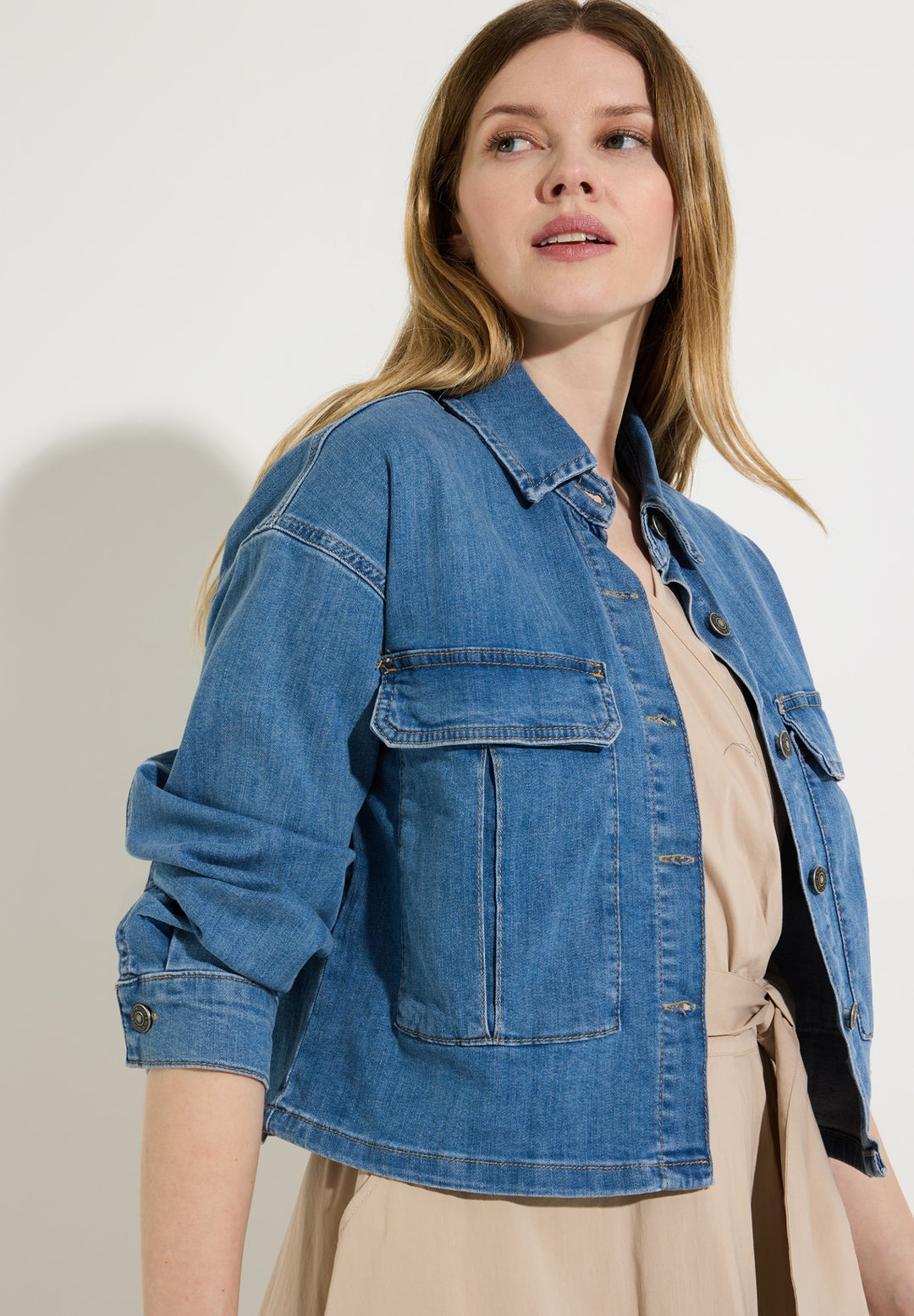 Blue Denim Shirt Jacket, middle blue denim 0962 Bild 3