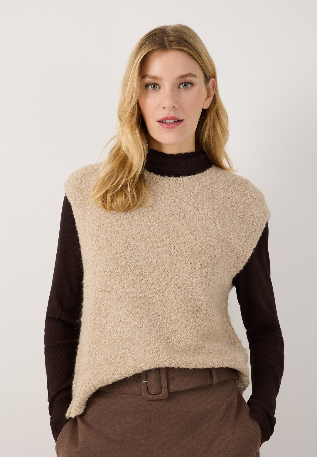 Bouclé Melange Pullunder, almond melange 0218 Bild 3
