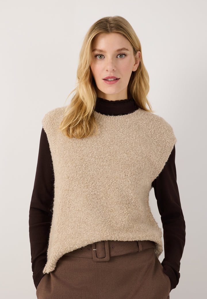 Bouclé Melange Pullunder, almond melange 0218 Bild 3