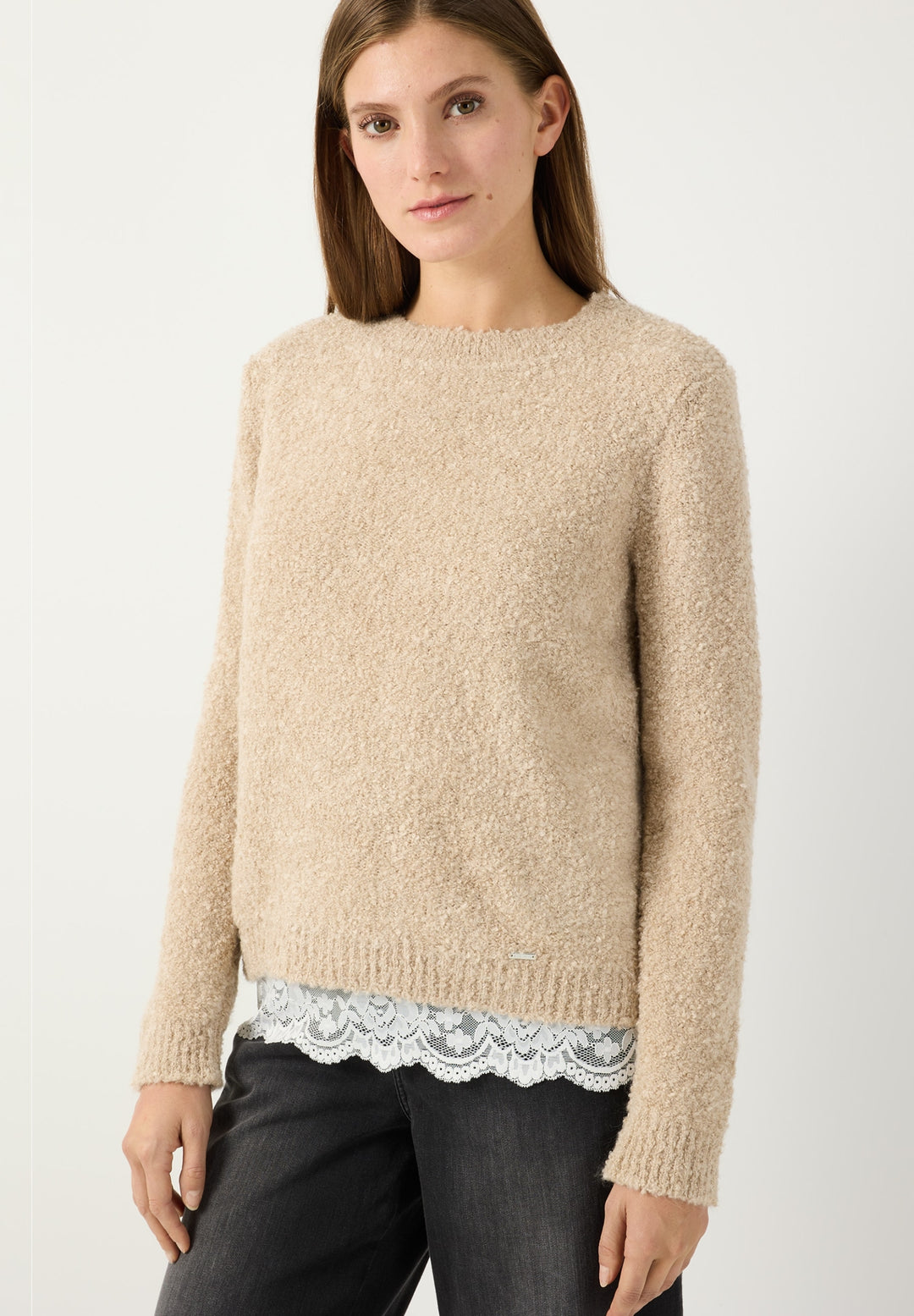 Bouclé Pullover, almond melange 0218 Bild 3