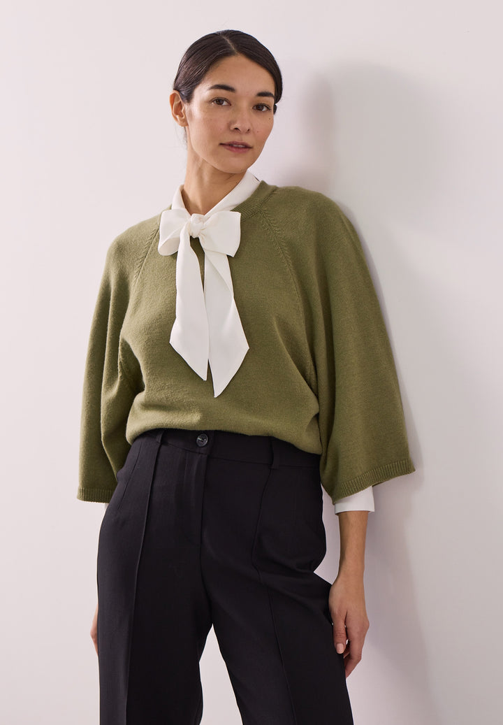 Boxy Pullover, 3/4 Sleeve, modern green 0642 Bild 3