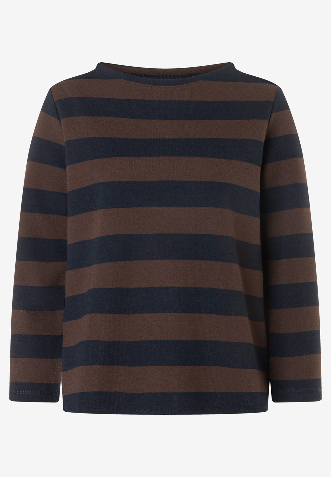 Boxy Shirt 3/4 Sleeves with Stripe, espresso marine block stripes jerse 2279 Bild 1