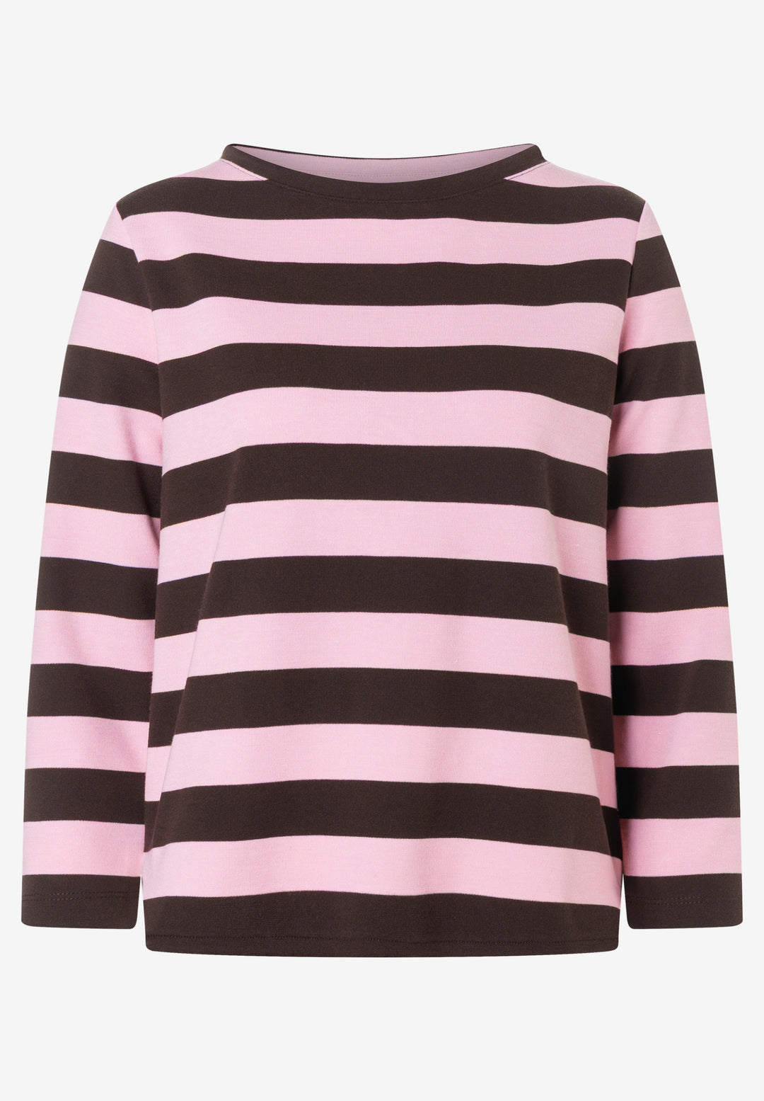 Boxy Shirt 3/4 Sleeves with Stripe, milky rose espresso block stripe je 2821 Bild 1