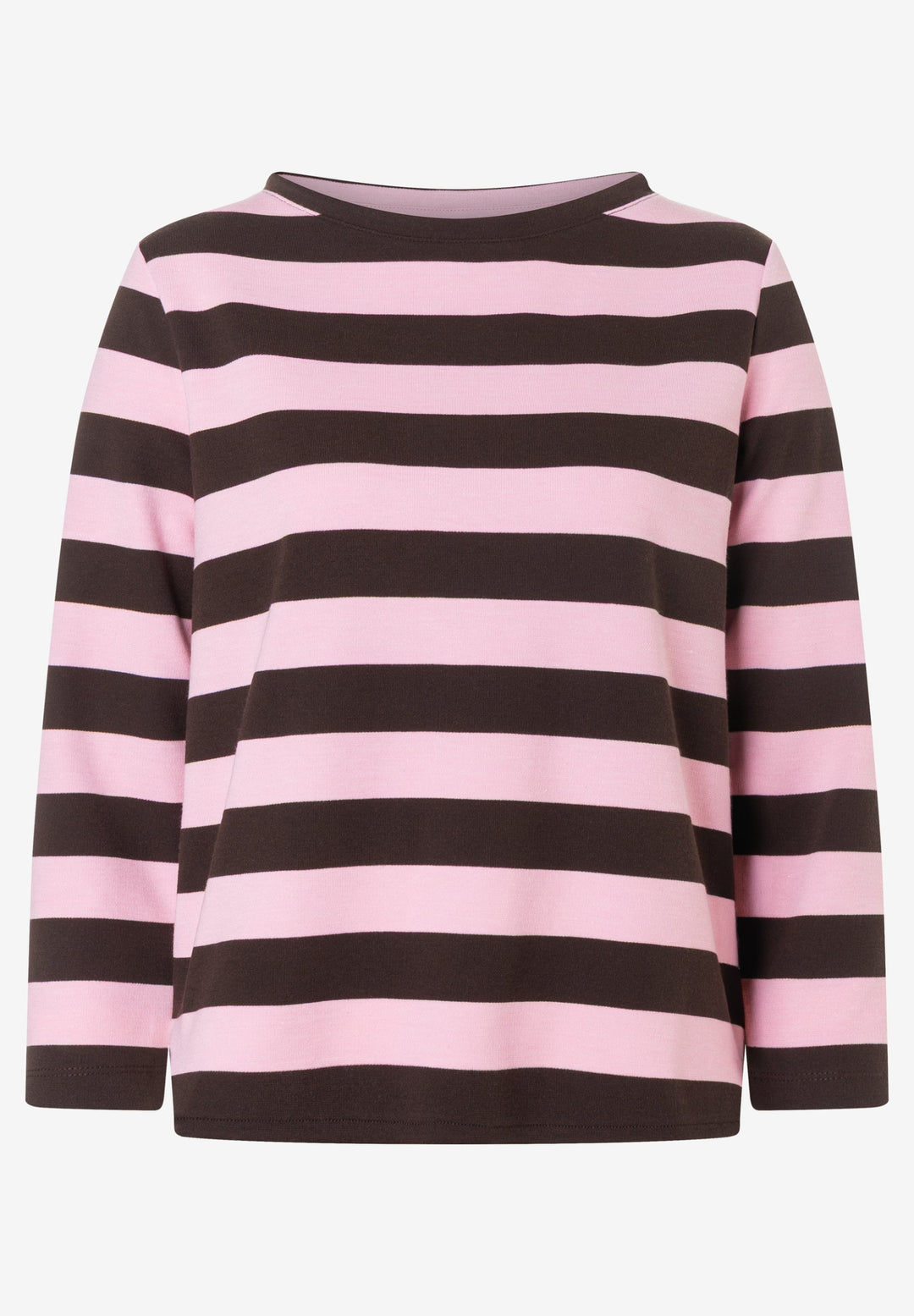Boxy Shirt 3/4 Sleeves with Stripe, milky rose espresso block stripe je 2821 Bild 5